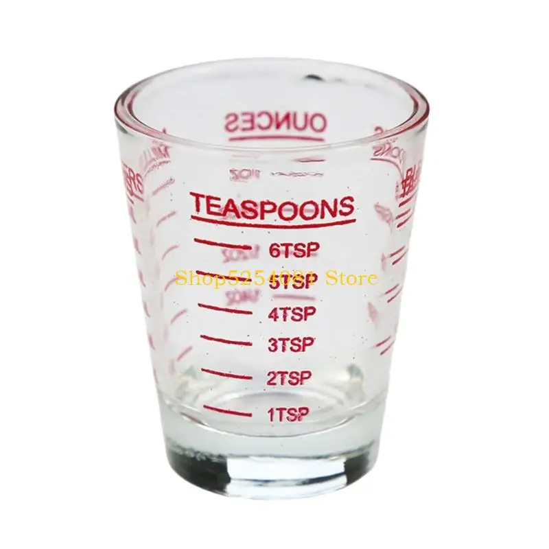 AXYC Shot Glass Measuring Cup with Printed, Well Marked, 1oz 2TBS 6TSP 30ml for Viewing Liquid Level During Kitchen Ingredient