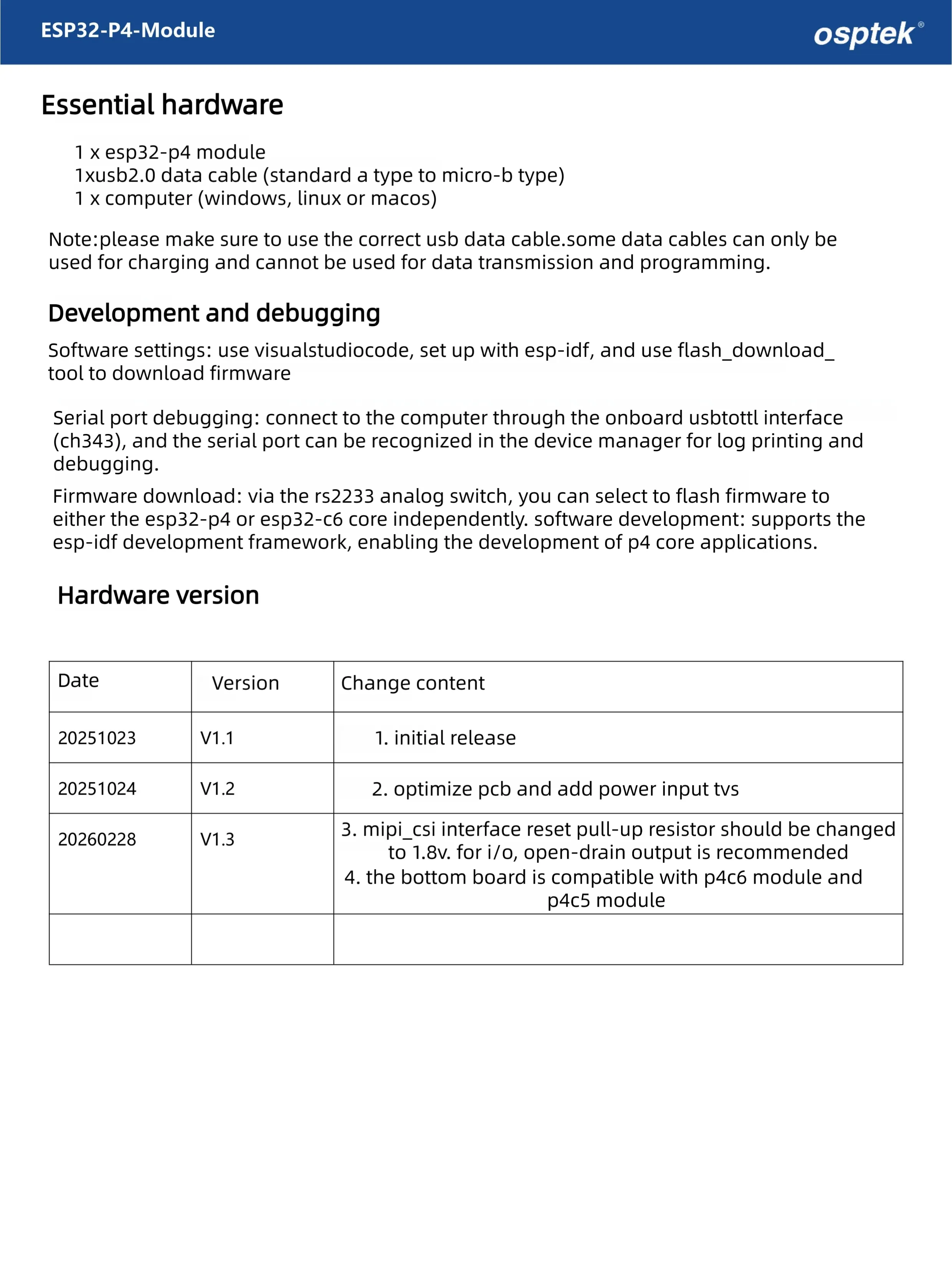 ESP32P4C5 Core Board Entwicklungsboard Kann mit Antenne, Kamera, Lautsprecher Ausgestattet Werden und Unterstützt KI-Sprachinteraktion – Detail 4