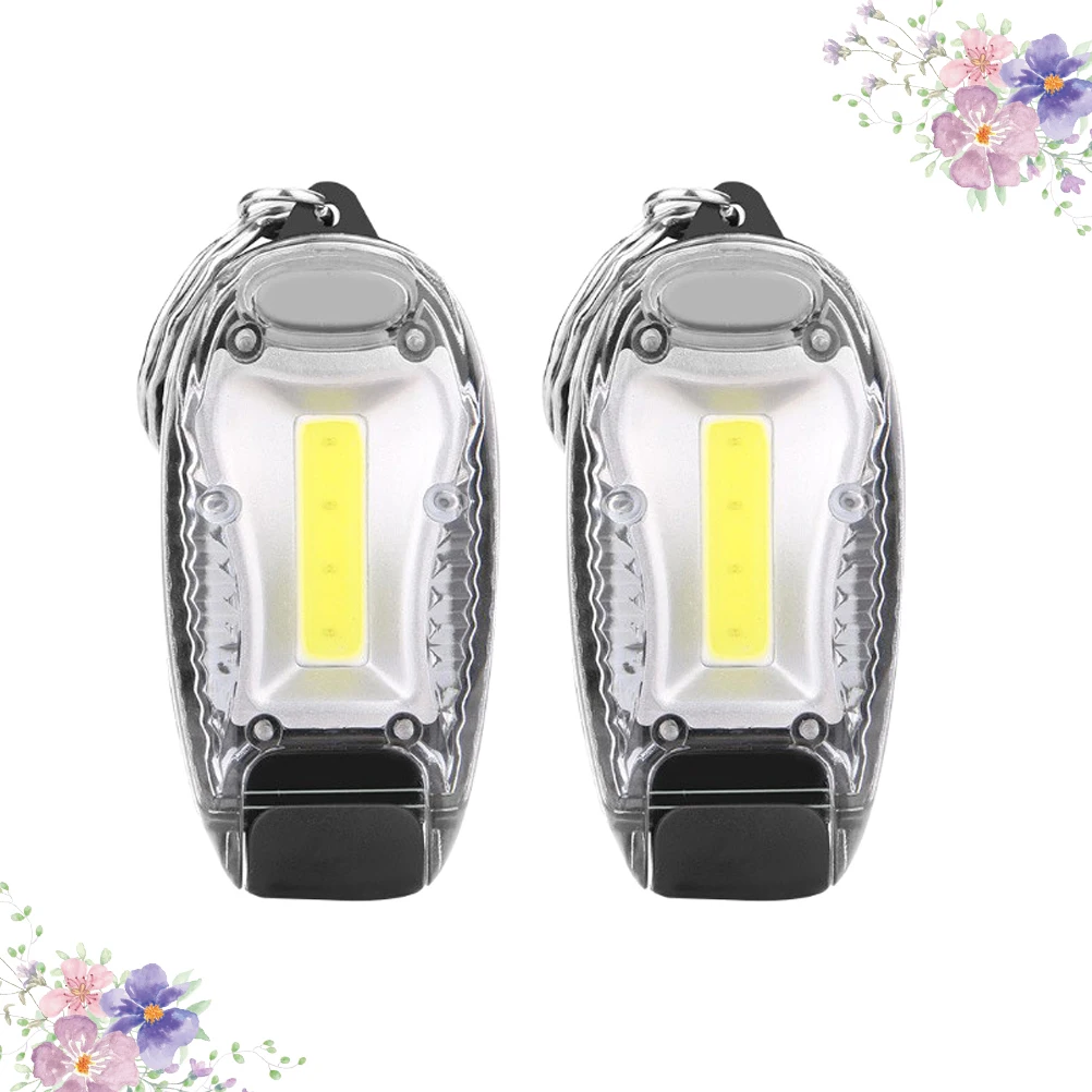

2pcs Portable Mini COB LED Keychain Flashlight Key Chain Keyring Torch Light Lamp for Camping Hiking Fishing with