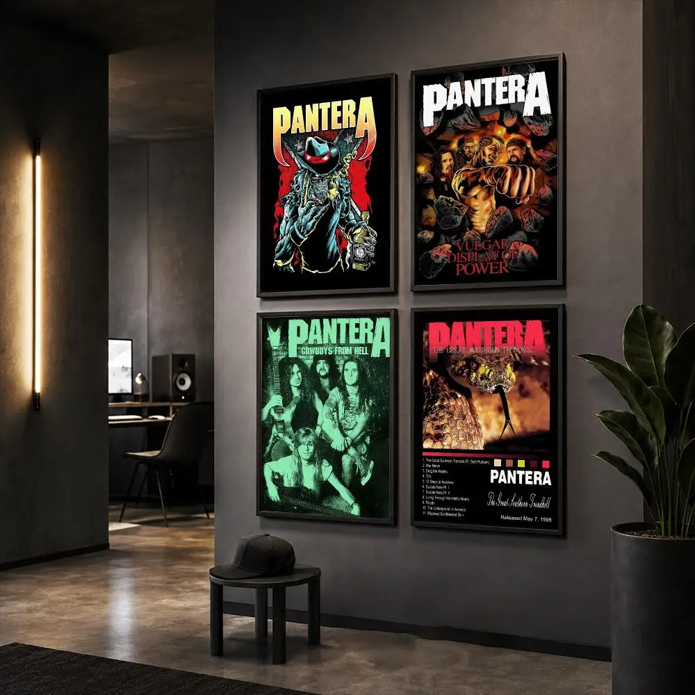 Vintage P-Pantera Band Music Poster HD Home Wall Stickers House Hallway Living Room Bedroom Bar Office Decor Art Prints