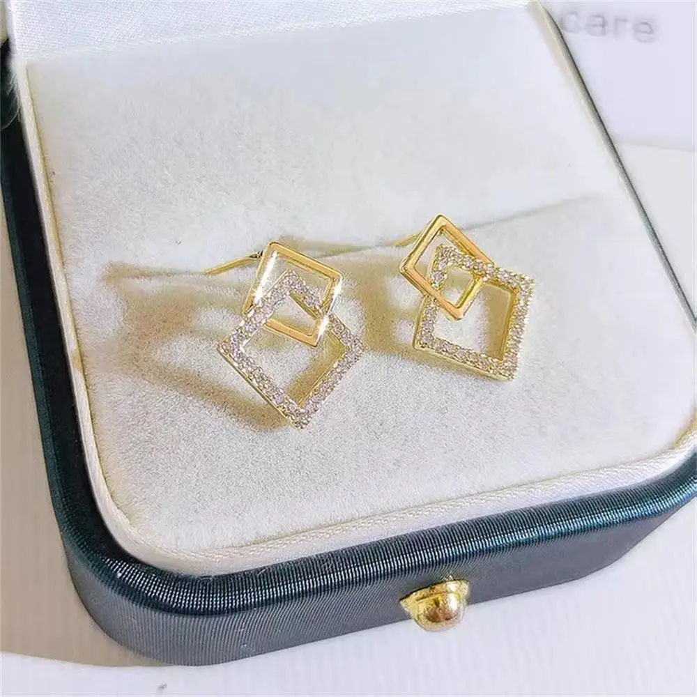 10/5/1 Pair Square Planet Hanging Earrings Women's Simple Ear Clip Fashionable Girl's Pendant Accessories