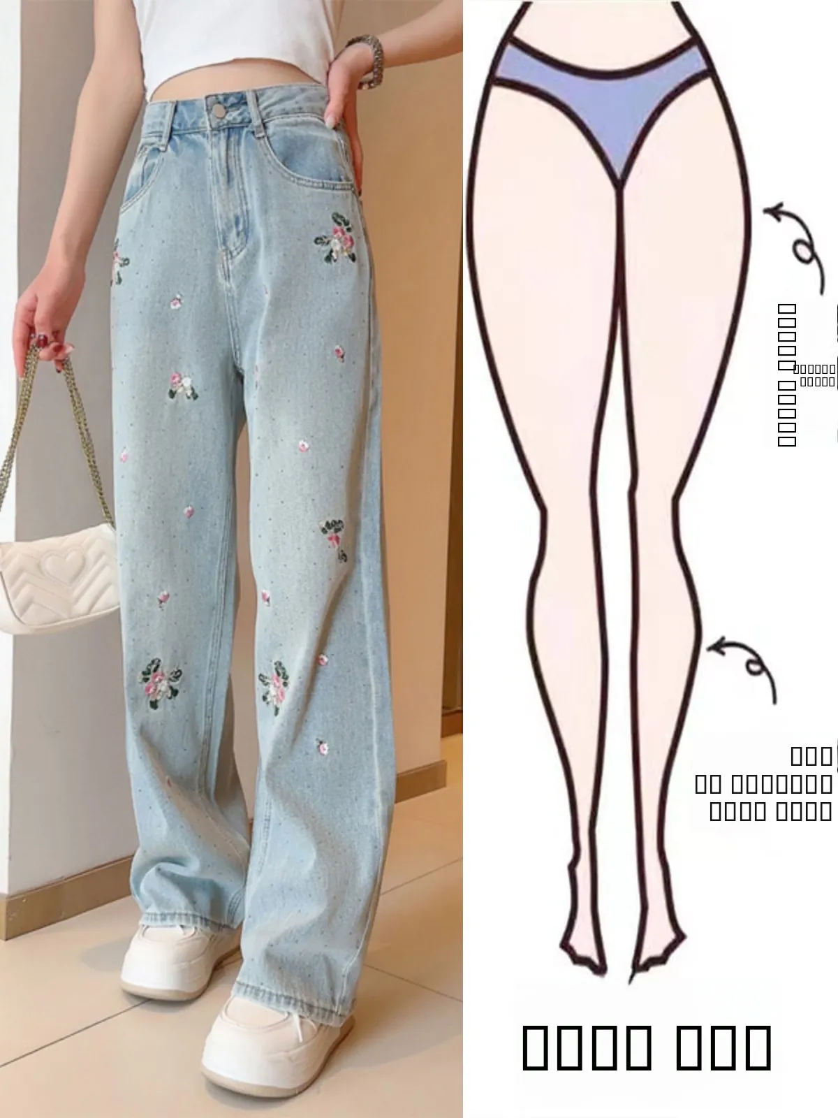 

Женские джинсы с вышивкой в стиле ретро, прямые, с высокой талией, летние, 2024, новый стиль, утягивающие, широкие брюки из смесового хлопка, удобные