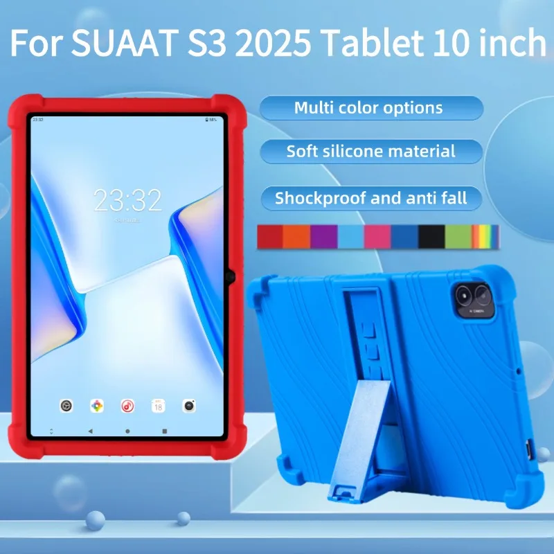 For SUAAT S3 Tablet Android 14 Tablet 10 inch Tablet  SUAAT S3 Children Safe Shockproof Silicon Stand Cover
