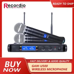 GAW-U500 Professional KTV Stage Performance Handheld Microphone Home Karaoke UHF Wireless with Noise Cancelling Function