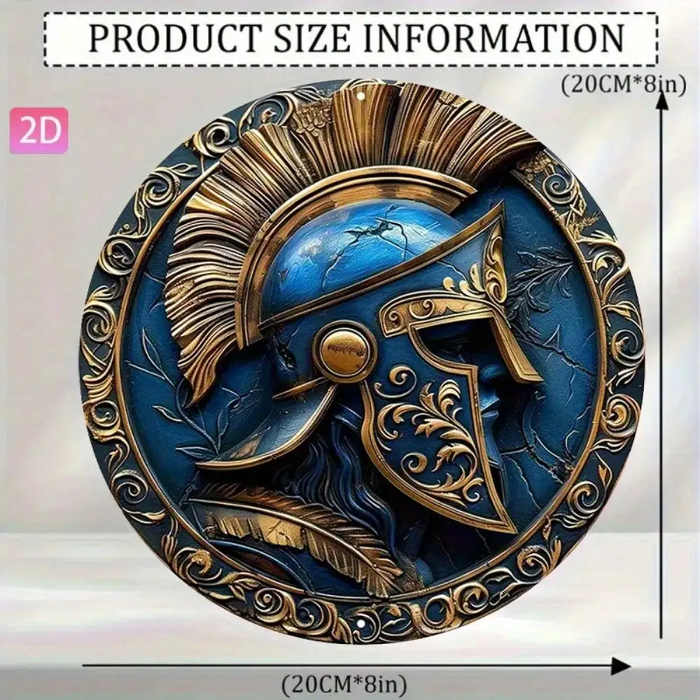 Spartan Helmet 2D Metal Wall Art Vintage Roman Warrior Decor for Home