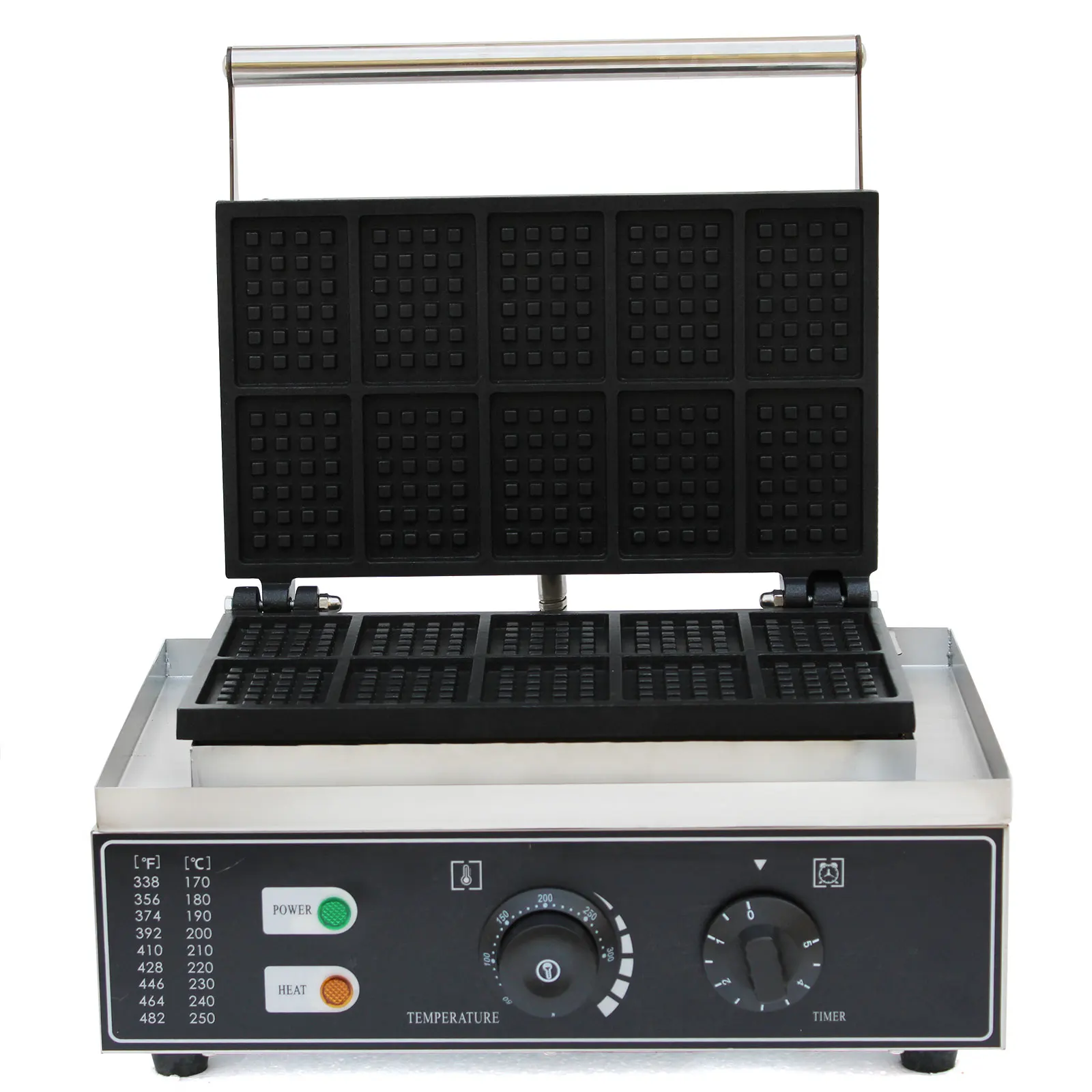 10 Grid Wafelijzer 1550 W Elektrische Belgische Wafel Baker Rvs Bubble Ei Wafel Machine Voor Restaurant Bakkerij - afbeelding 1