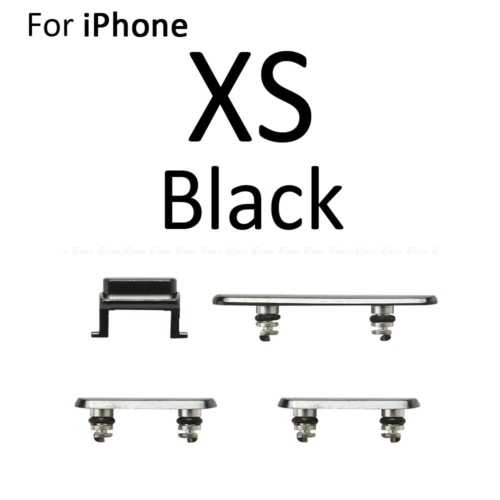 For iPhone X XR XS Max Volume Vibrate Key Switch Power Lock Side Button Full Set Housing Replacement Parts