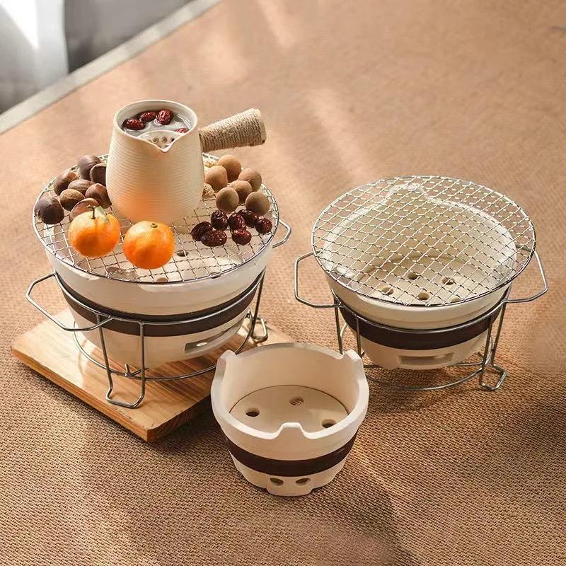 Home Indoor Traditional Charcoal Stove for Boiling Tea, Ceramic Clay Charcoal Stove for Hot Pot, Outdoor Barbecue Equipment