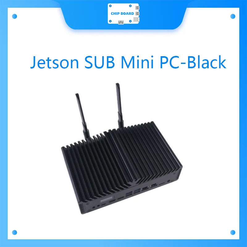 

Jetson SUB Mini PC-Black with Jetson Xavier NX module, OLED screen, Aluminium case with heatsink, 256GB SATA SSD, WiFi, Antennas