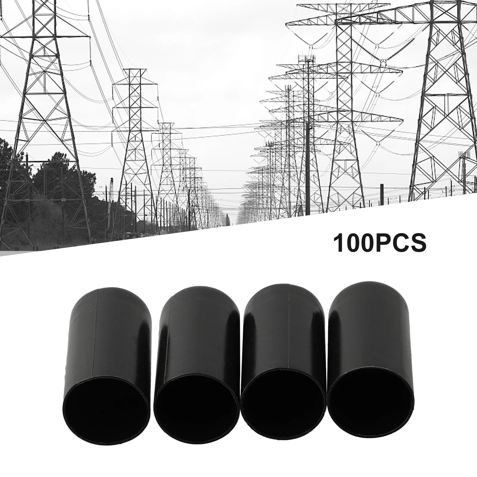 100pcs Warm Shrink End Cap Waterproof Heat Shrink Cap for Cable End Polyolefin Material Assorted Diameters and Lengths