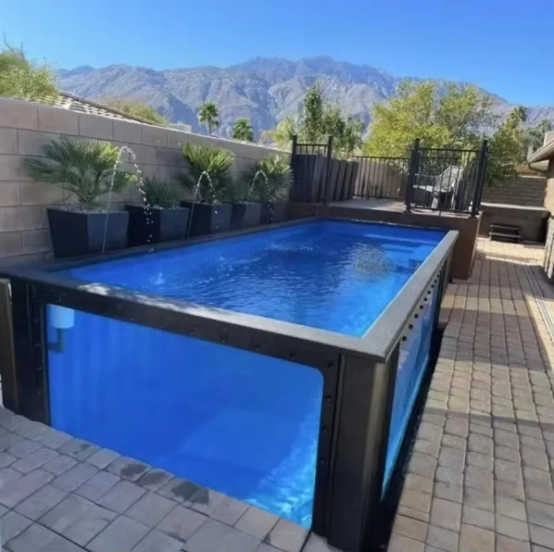 Container Swimming Pool Steel Frame Modular Pool Luxury Outdoor Design for Resort Villa and Holiday Park