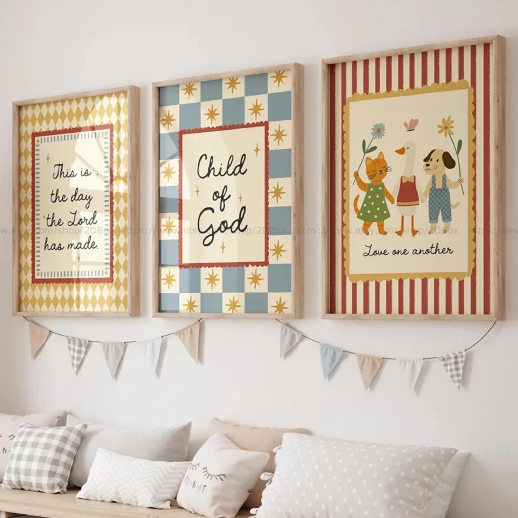 Impression sur toile de citations bibliques modernes et mignonnes pour enfant de Dieu, affiche d'art mural pour salon, chambre à coucher, décoration de la maison