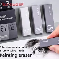 LANGUO 3-Type Hardness Sketch Eraser No Trace Residue Line Gathering Pencil Eraser for Art Kid School Supplies Drawing Staionery