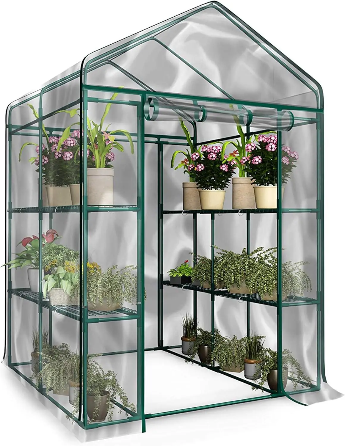

Walk-in Greenhouse with 8 Sturdy Shelves for Indoor Outdoor Gardening, Grow Plants Year-Round