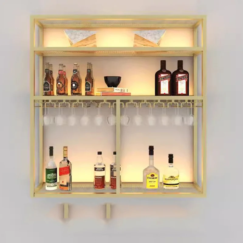 

Bottle Salon Liquor Wine Rack Kitchen Corner Storage Buffet Metal Wine Cabinets Drink Commercial Mueble Para Vino Bar Furniture