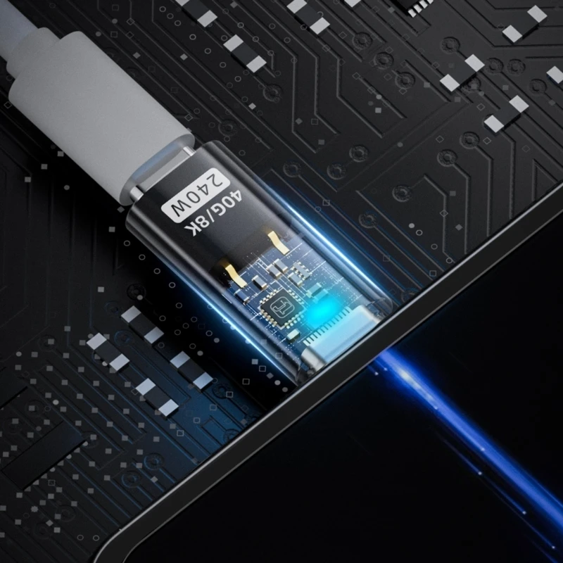 Adaptateur de charge USB C vers USB C, type C femelle vers USB C mâle, 40Gbps, 8K @ 60Hz, 240W pour téléphone portable