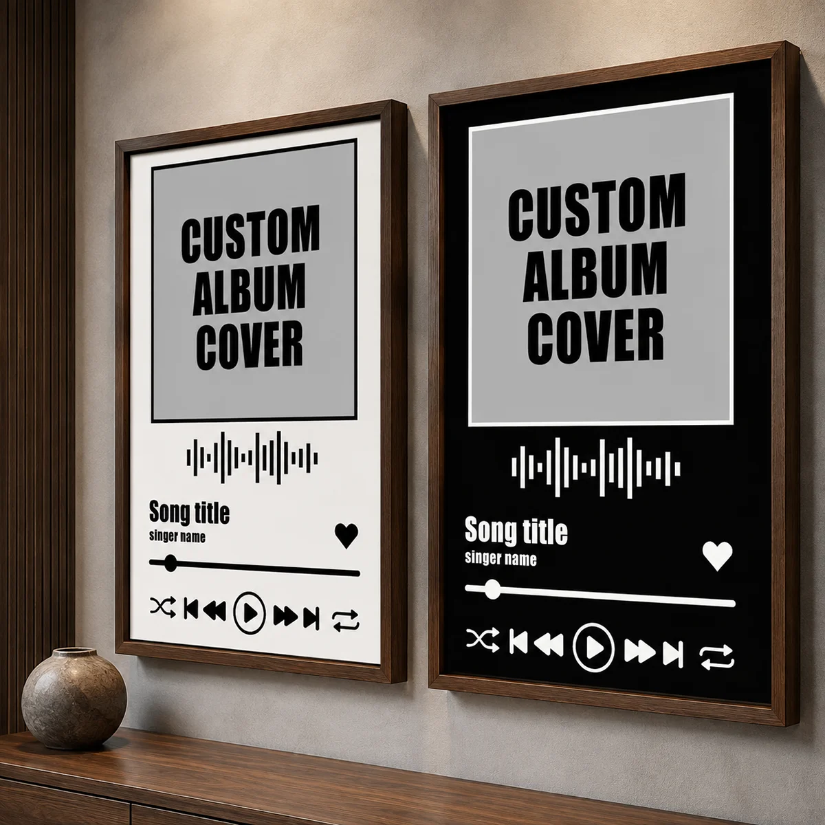 1/2 Stück Musikalbum Leinwanddruck, Individuelles Musikposter, Personalisierte Bilder und Liedtexte, Personalisiertes Musikgeschenk, Wandkunst, Raumdekoration – Detail 5