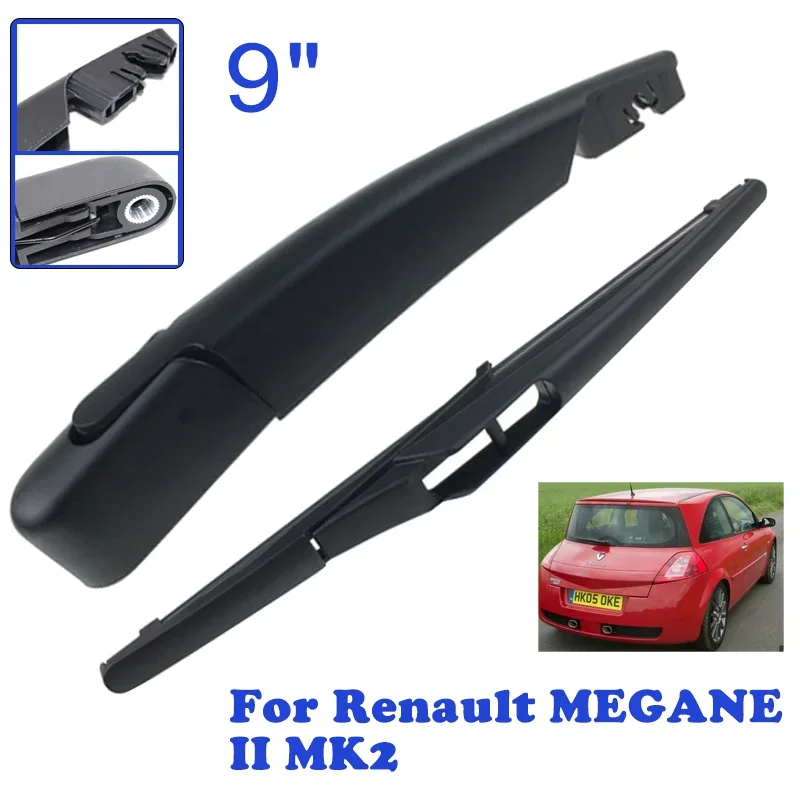 

Wiper 9" Rear Car Windshield Wiper Arm And Blade Set for Renault MEGANE II MK2 Clean Back Windscreen Wiper 2002 2003 2008 2010
