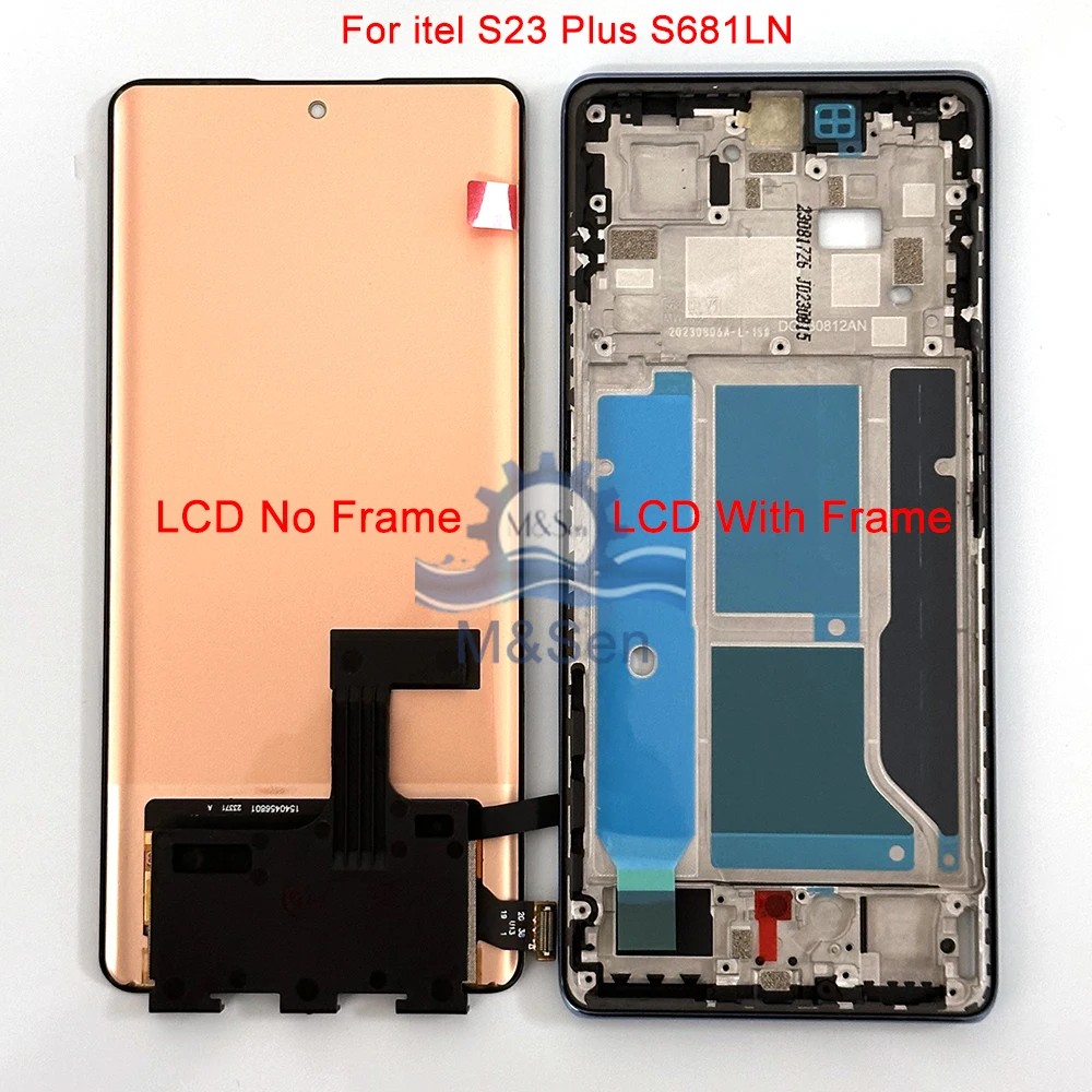 Original For itel S23+/S23 Plus S681LN LCD Display Screen Touch Panel Digitizer For itel S23 S665L Frame