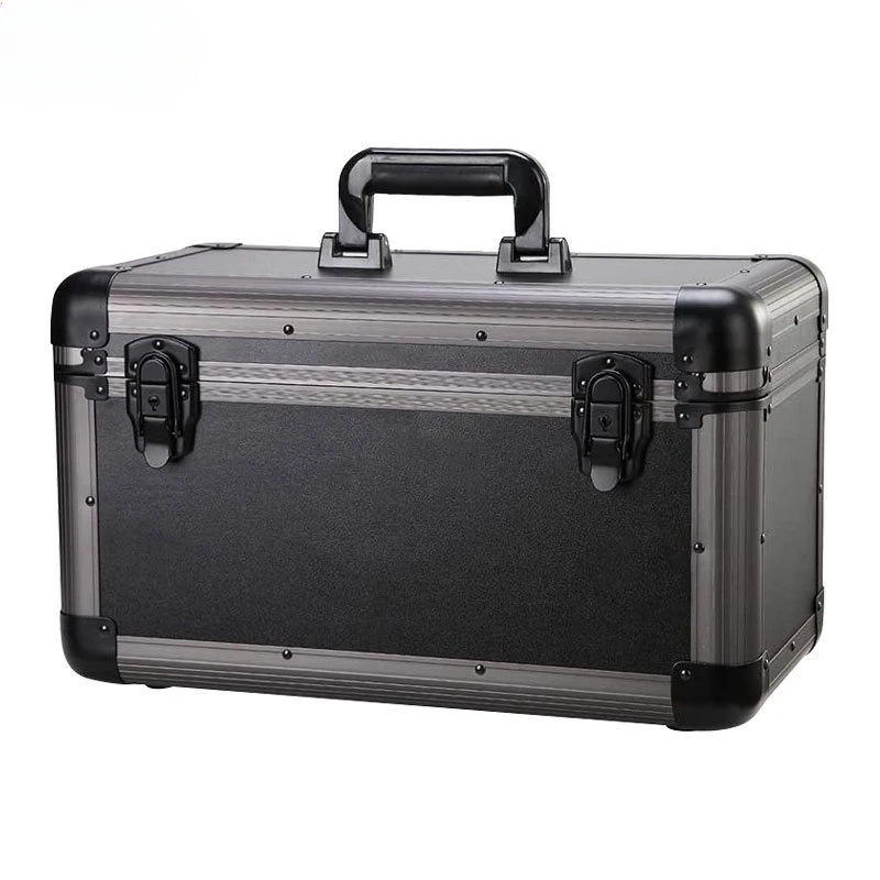 Custom Black Portable Hard Case Toolbox Aluminum Alloy Tool Storage Box Portable/strap Medical Box