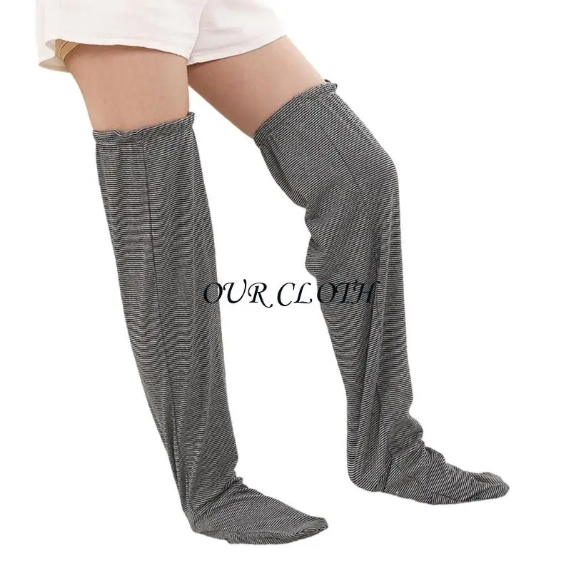 Thermal Cotton Leg Sleeves For Seniors Nonslip Grip Extended Knees High For Indoor Winter Use Y1AC