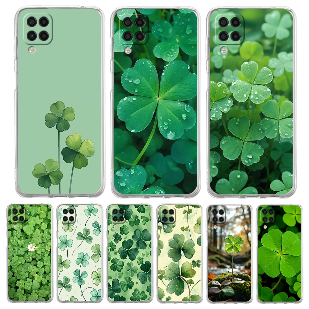 Cute Lucky Grass Phone Case for Samsung A17 A13 A15 A25 A35 A37 A57 A51 A55 A71 A41 A23 A53 A73 5G A05s A07 4G Cover
