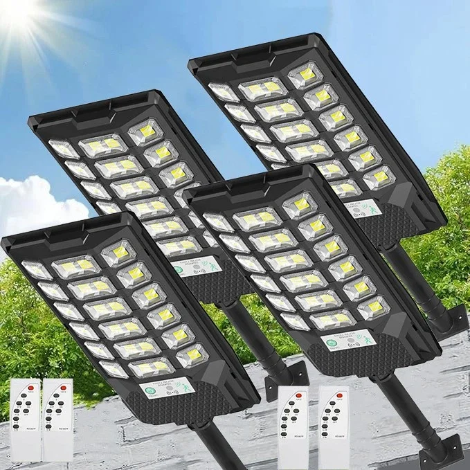 1–4 Stück Solar-Straßenlaternen für den Außenbereich, wasserdicht, Weitwinkel-Solarlicht, Parklicht mit Bewegungssensor für Sicherheits-Straßenbeleuchtung