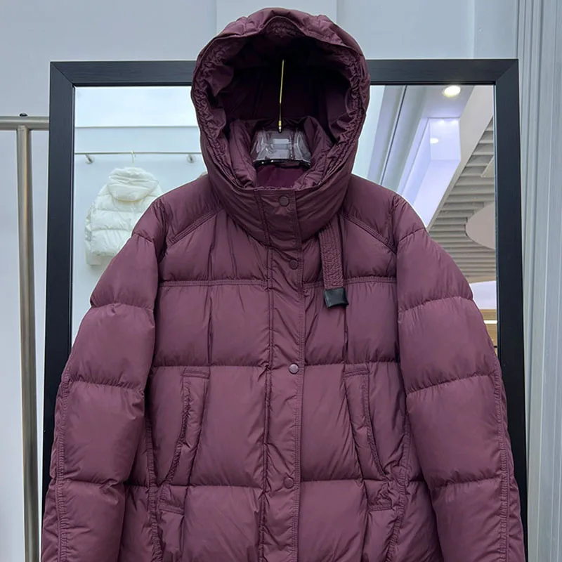 Temperamento Breve Piumino D'anatra Bianca Cappotto delle Donne2025 Nuovo Inverno Addensato Piumini Delle Donne Con Cappuccio Allentato Piumini Delle Donne H561