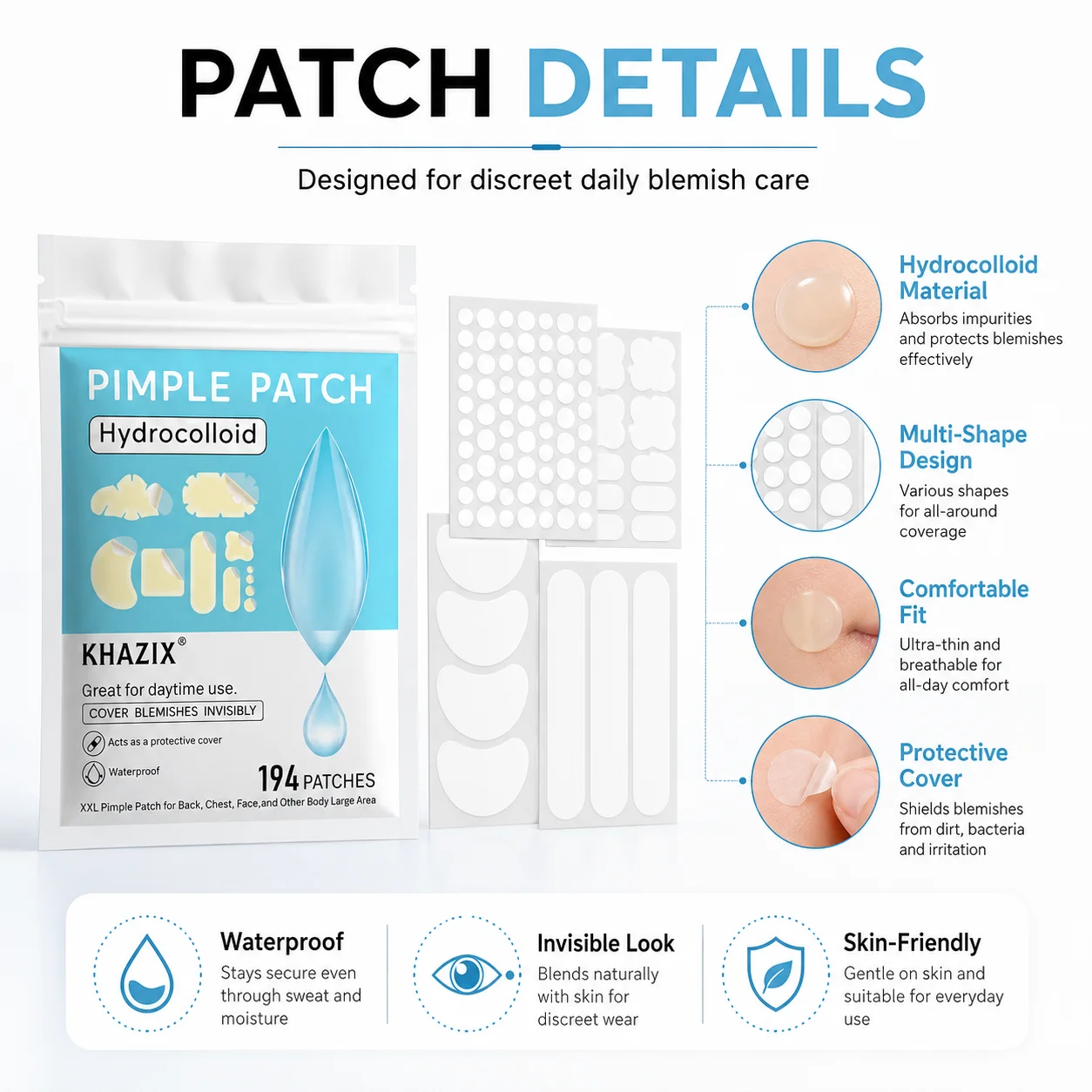 194 Adesivos Hidrocoloides par - Hydrocolloid Pimple Patch avaliação e preço