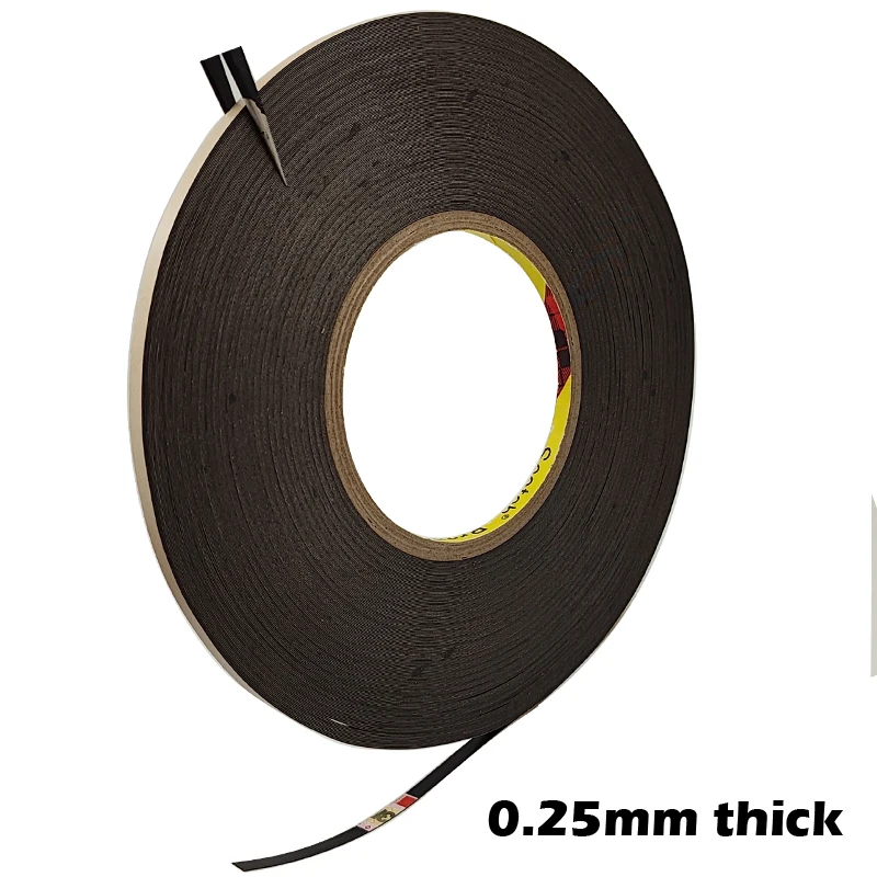 

0.25mm Thick, 3M Black Double Coated Adhesive Tape, High Performance for Touch Panel, Housing, Lens, Windows, Curved Screen