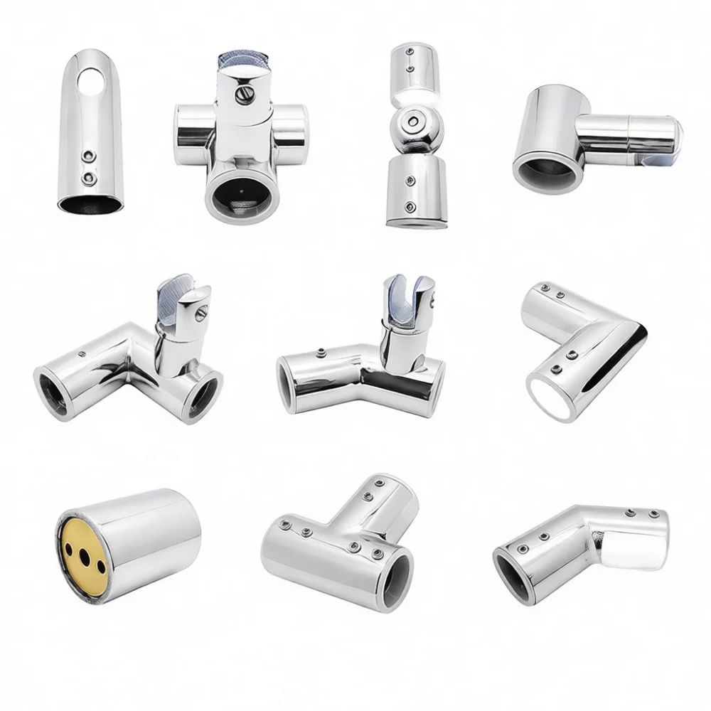 Bathroom Glass Partition Support Connector 304 Stainless Steel 19mm 25mm Round Tube Fitting Shower Room Hardware Parts