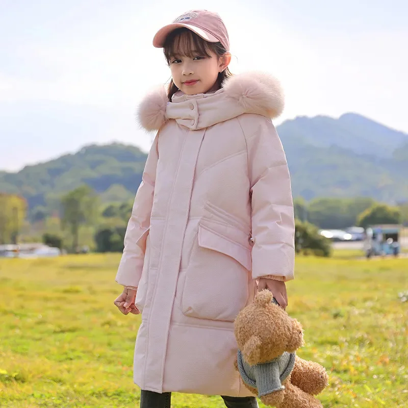 

Jacket for Girls Winter Down Hooded Coat Children Outerwear Clothing Teenage 4-13Y Clothes Kids Parka Snowsuit