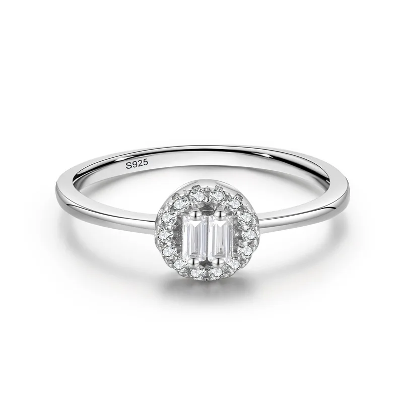 

Popular Rhodium Plated S925 Sterling Silver Diamond Ring for Women
