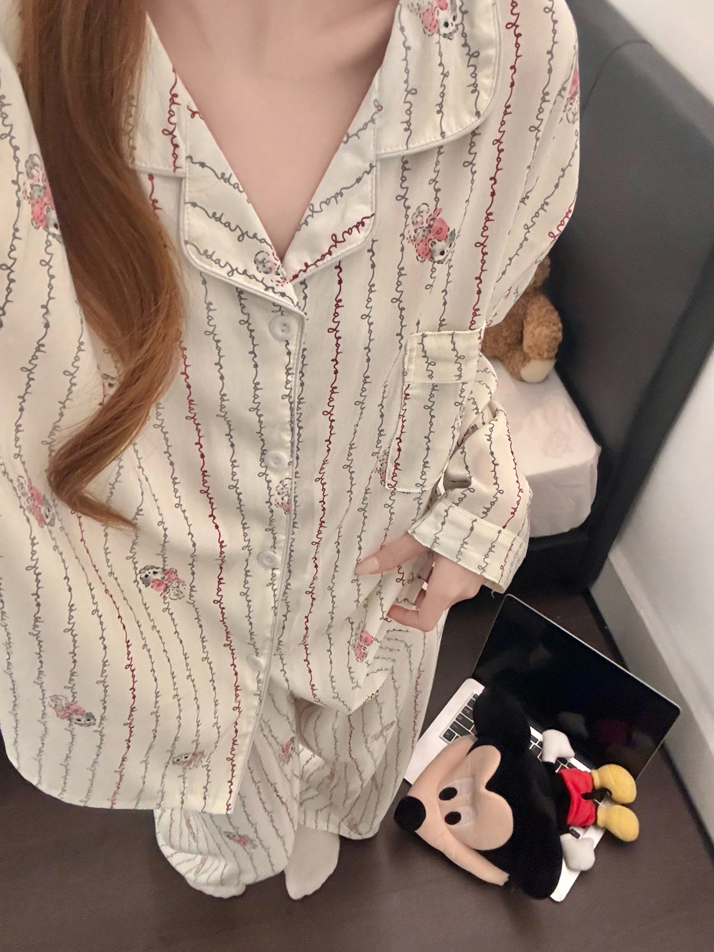 

Cloud Cotton Long Sve Pyjamas Women's Spring Summer Lightweight Comfortable Home Clothes Set Striped Korean Sle