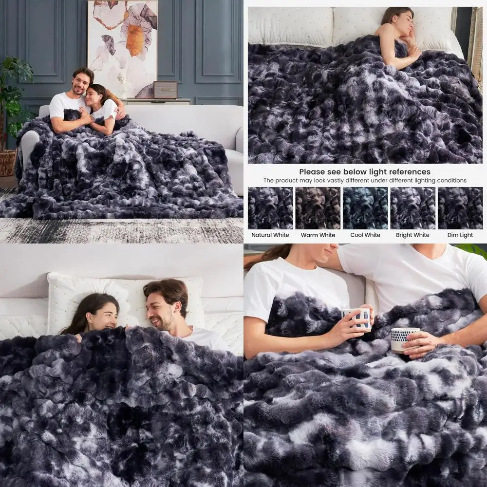 

Роскошное пушистое плюшевое черное одеяло с принтом тай-дай, 90 x 90, идеально подходит для дивана, спальни, гостиной