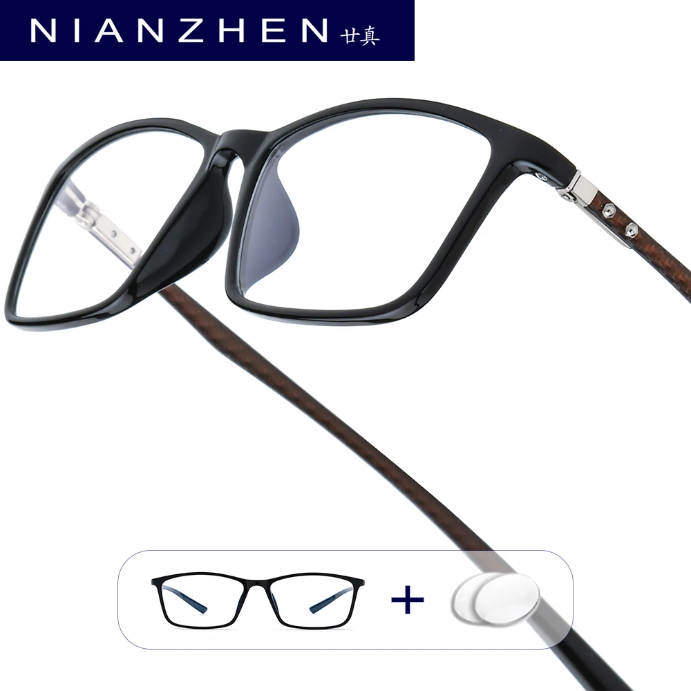 

NIANZHEN Progressive Prescription Glasses Men Myopia Optical Lens Eyewear WomenTR90 Carbon Fiber Square Eyeglasses Frame 0017