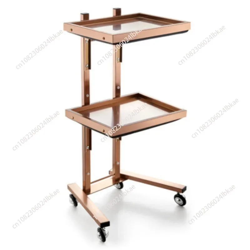 Stainless Steel Foldable Tool Cart Beauty Salon/Barber Shop Trolley Storage workbench supermarket 2-tier tool cart AA