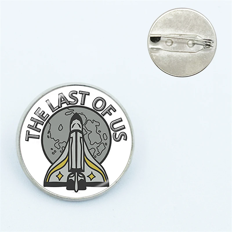 New The Last of Us 2 Ellie Brooch Pins Wings Rocket Spaceship Badge Glass Dome Brooches for Fans Cosplay Jewelry Wholesale Gift