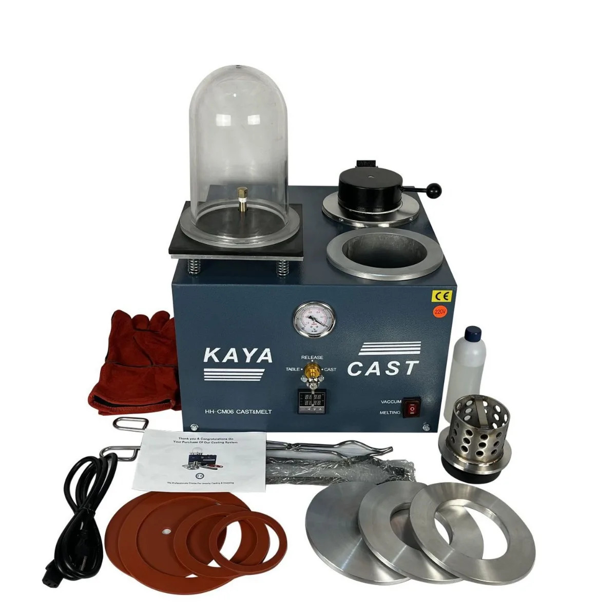 Gold Melting Machine 2L Capacity High Temperature Electric Graphite Casting Machine for Jewelry