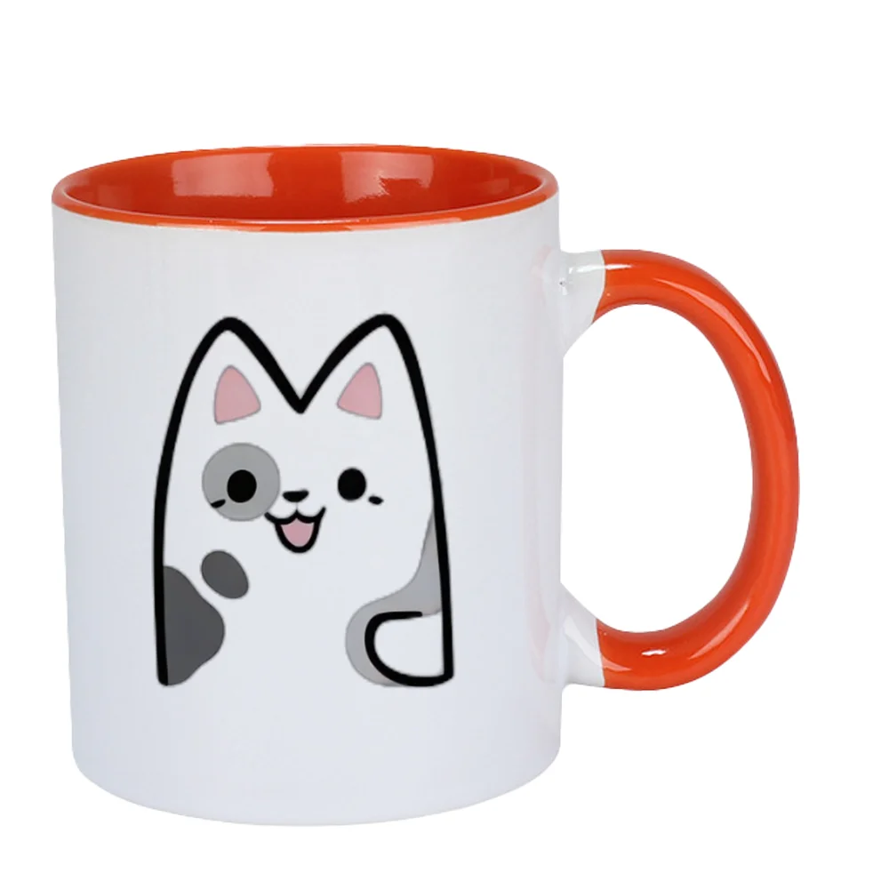 11oz Cute Black Cat Print Ceramic Coffee Mug for Home Party Birthday Gift Holiday Present Christmas Camping Tableware