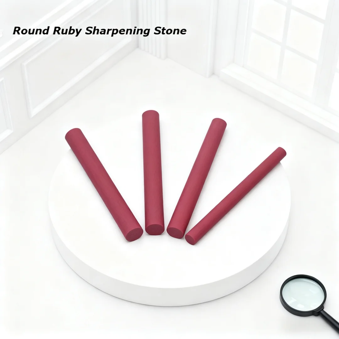 Dia1.5~10mm 3000 Grits Ruby Round Oilstone Strip Abrasive Polishing Sharpener Sharpening Tool For All Knifes Kitchen Accessories