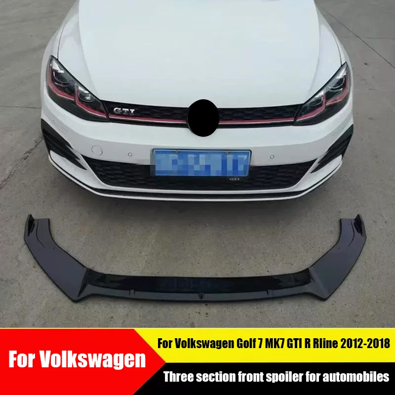 

Для Volkswagen Golf 7 MK7 GTI R Rline 2012 2013 2014 2015 2018, автомобильный трехступенчатый передний спойлер, детали внешней модификации
