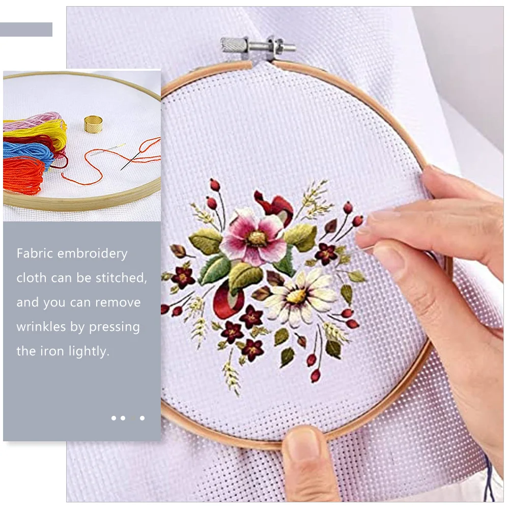 

8 Pcs Cross Stitch Cloth Linen Fabric for Embroidery Square Embroidered Squares