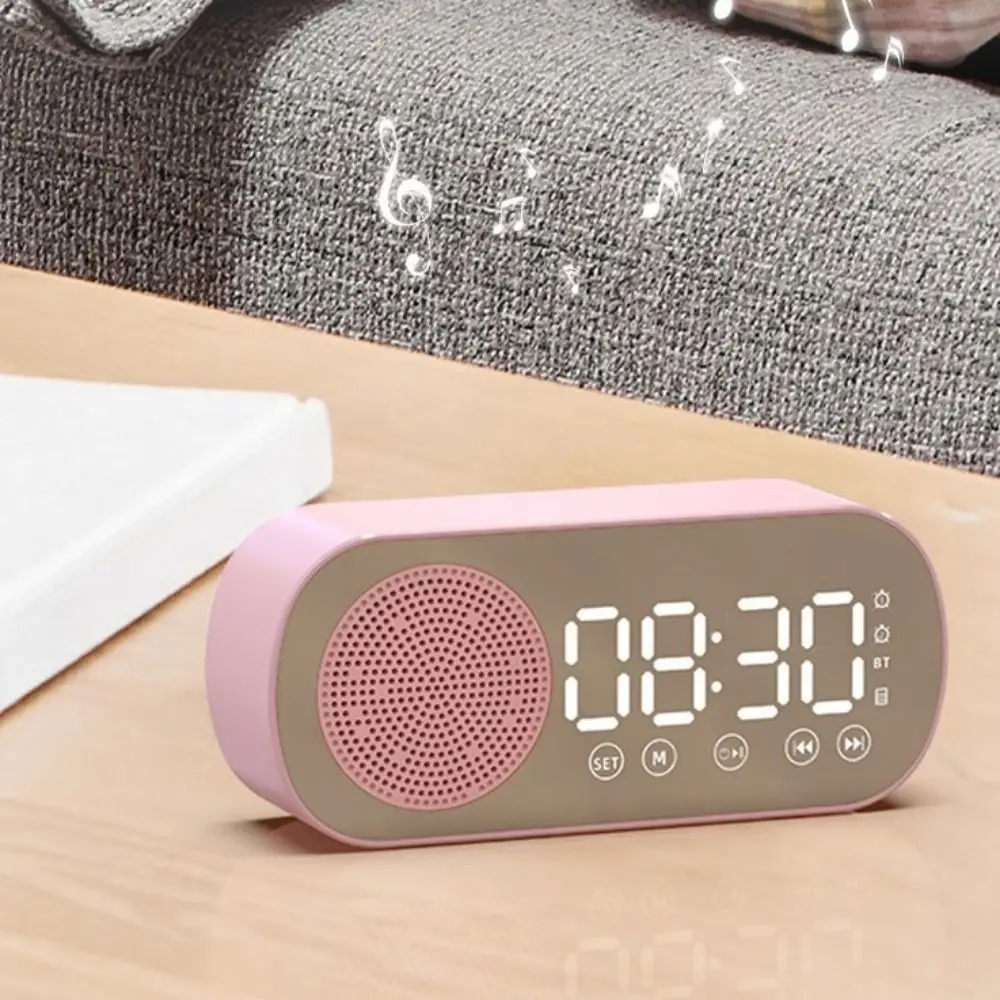 Wireless Bluetooth Clock Hifi Sound Quality Double Alarm Digita Alarm Clock FM Radio Subwoofer Wireless Bluetooth Speaker Gifts