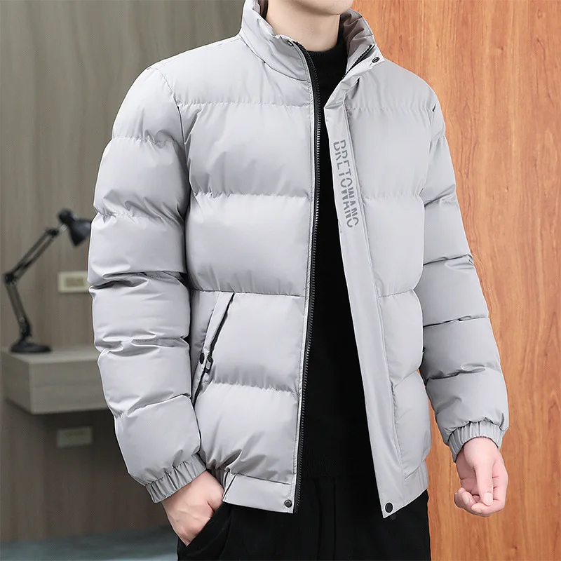 2024 Winter Men's Down Jacket Casual Fashion Windproof Wave Warm Stand Collar Bicycle Sports Coat Couple's Travel Jacket M-5XL