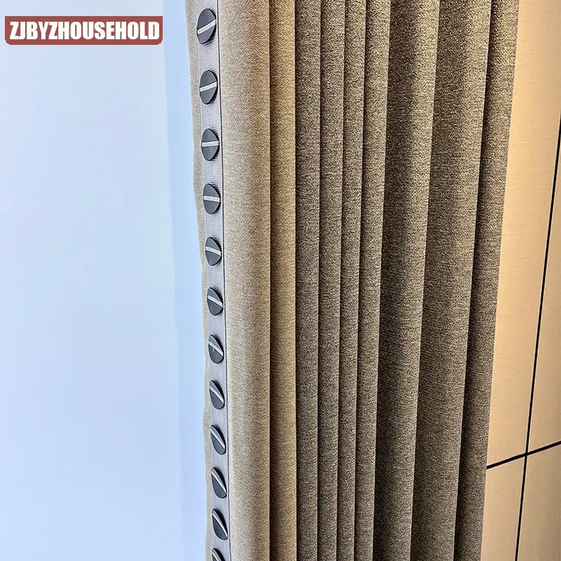 Plain Australian Cashmere Curtains for Living dining room bedroom High precision jacquard shade balcony Splicing  Light luxury