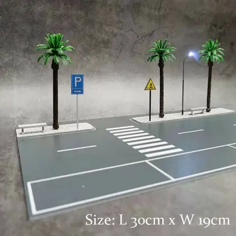 Diorama 1/64 Vägmodell LED-belysning Parkeringsplats Scen Displaymodell 10 best sales diorama parkeringsplats - №5