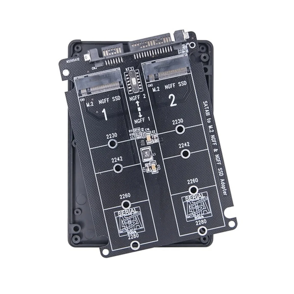 A67I Dual M.2 to SATA3.0 Adapter M.2 SATA Protocol SSD Adapter 2 Port NGFF M.2 B Key to SATA 3.0 6Gbps M2 to SATA Converter