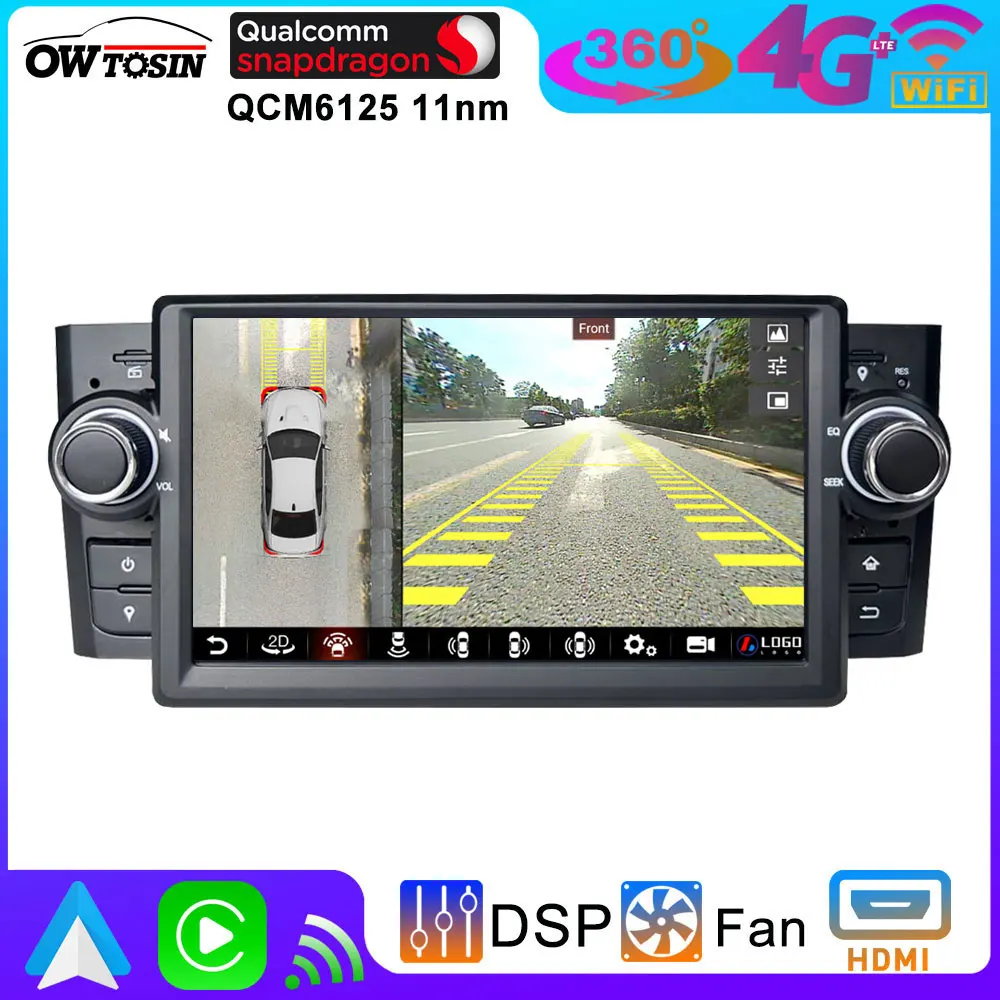 Qualcomm 665 Android 13 8G+256G Car GPS DSP Radio Player For Fiat Grande Punto 310 199 Linea 313 2005-2012 4G WIFI CarPlay Auto