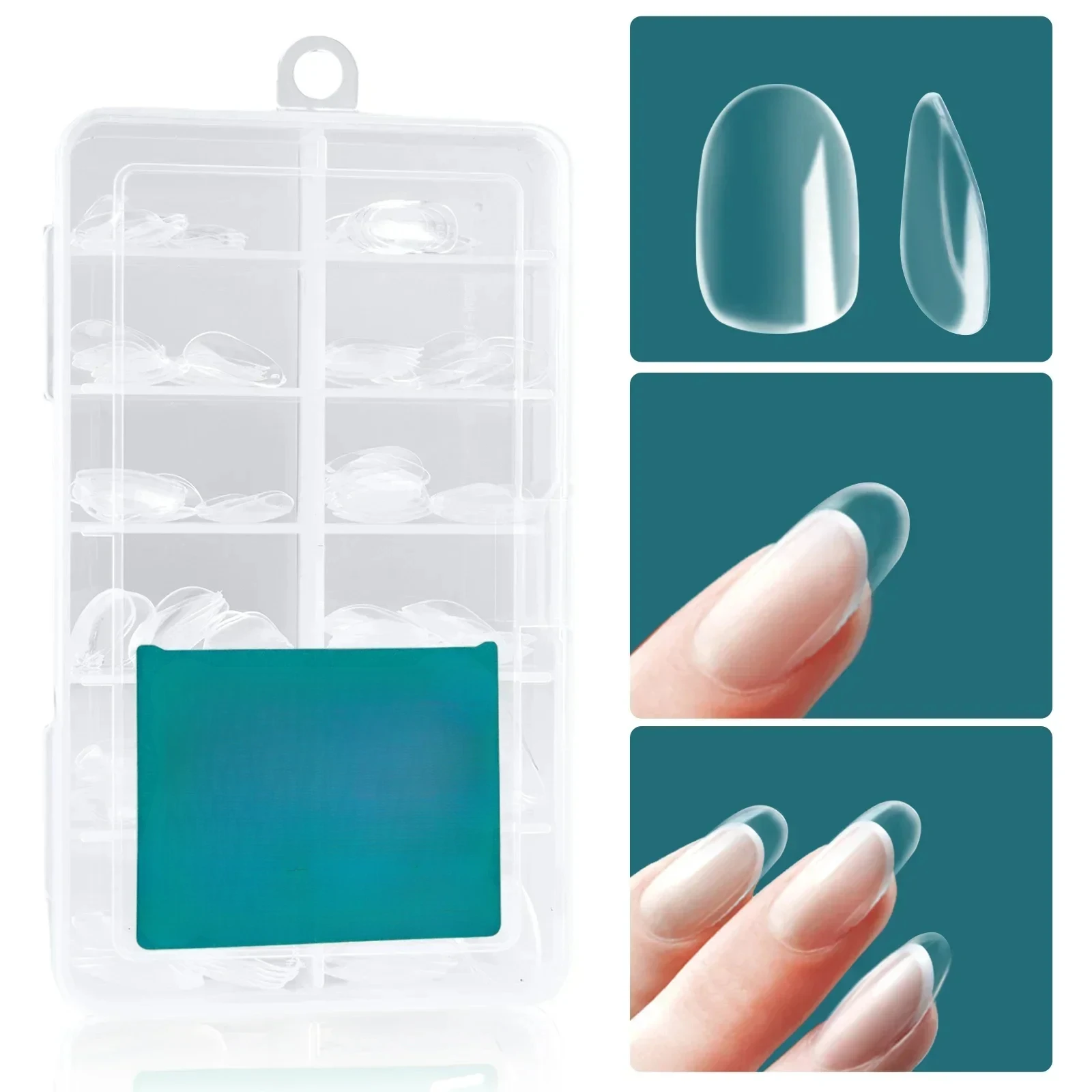 120pcs/box Nail Tips Medium Short Shape Almond/Square/Soft Gel Nail Tips False Nails Soak Off Easy Nail Extensions